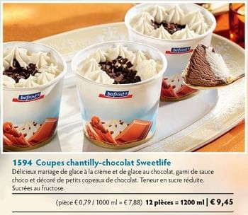 Promotions Coupes chantilly chocolat sweetlife - Produit maison - Bofrost - Valide de 01/10/2014 à 31/03/2015 chez Bofrost
