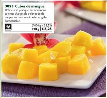 Promotions Cubes de mangue - Produit maison - Bofrost - Valide de 01/10/2014 à 31/03/2015 chez Bofrost