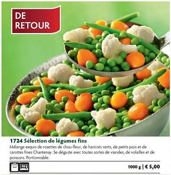 Promotions Sélection de légumes fins - Produit maison - Bofrost - Valide de 01/10/2014 à 31/03/2015 chez Bofrost