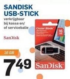 Promoties Sandisk usb-stick - Sandisk - Geldig van 18/02/2015 tot 24/02/2015 bij Action