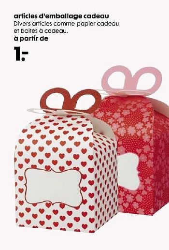 Promotions Articles d`emballage cadeau - Produit maison - Hema - Valide de 11/02/2015 à 10/03/2015 chez Hema