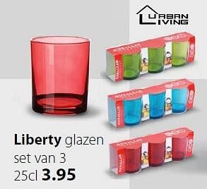 Promoties Liberty glazen - Urban Living - Geldig van 02/03/2015 tot 29/03/2015 bij Unikamp