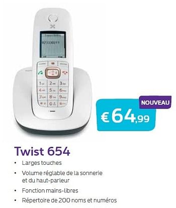 Promotions Twist 654 - Huismerk - Proximus - Valide de 01/03/2015 à 31/03/2015 chez Proximus