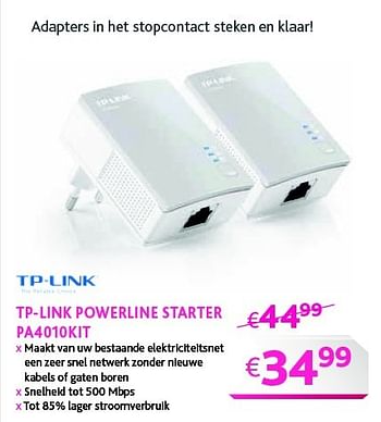 Promoties Tp-link powerlinestarter pa4010kit - TP-LINK - Geldig van 02/03/2015 tot 31/03/2015 bij Connect IT