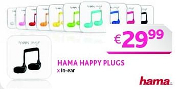 Promoties Hama happyplugs - Hama - Geldig van 02/03/2015 tot 31/03/2015 bij Connect IT