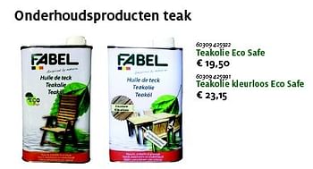 Promoties Teakolie eco safe - Fabel - Geldig van 18/03/2015 tot 30/06/2015 bij Aveve