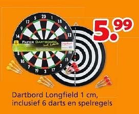 Promoties Dartbord longfield - Huismerk - Unikamp - Geldig van 16/03/2015 tot 19/04/2015 bij Unikamp