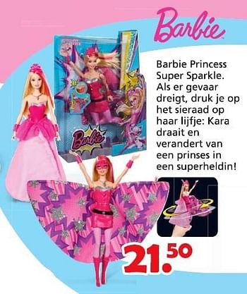 Promoties Barbie princess super sparkle - Mattel - Geldig van 16/03/2015 tot 19/04/2015 bij Unikamp