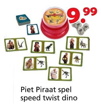 Promotions Piet piraat spel speed twist dino - Studio 100 - Valide de 16/03/2015 à 19/04/2015 chez Unikamp
