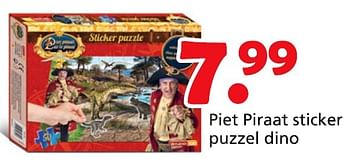 Promoties Piet piraat sticker puzzel dino - Studio 100 - Geldig van 16/03/2015 tot 19/04/2015 bij Unikamp