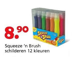 Promoties Squeeze`n brush schilderen 12 kleuren - Huismerk - Unikamp - Geldig van 16/03/2015 tot 19/04/2015 bij Unikamp
