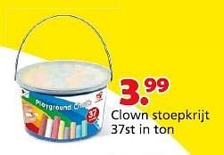 Promoties Clown stoepkrijt 37st in ton - Clown - Geldig van 16/03/2015 tot 19/04/2015 bij Unikamp