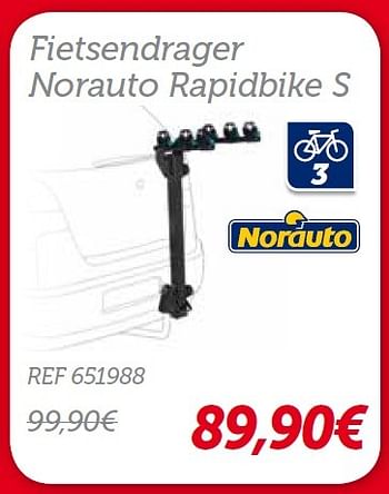 Promoties Fietsendrager norauto rapidbike s - Norauto - Geldig van 26/03/2015 tot 26/04/2015 bij Auto 5