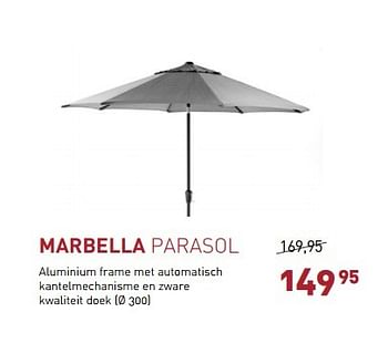 Promoties Marbella parasol - Huismerk - Unikamp - Geldig van 24/03/2015 tot 30/09/2015 bij Unikamp