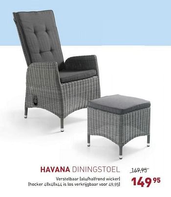 Promotions Havana diningstoel - Produit maison - Unikamp - Valide de 24/03/2015 à 30/09/2015 chez Unikamp
