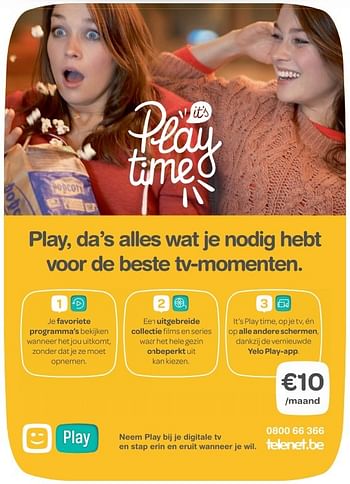 Promoties Play time - Telenet - Geldig van 23/03/2015 tot 05/05/2015 bij Auva