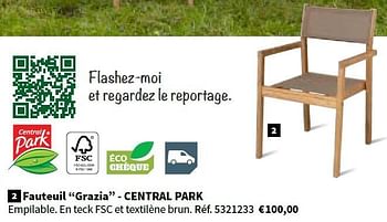 Promotions Fauteuil grazia central park - Central Park - Valide de 16/03/2015 à 30/04/2015 chez BricoPlanit