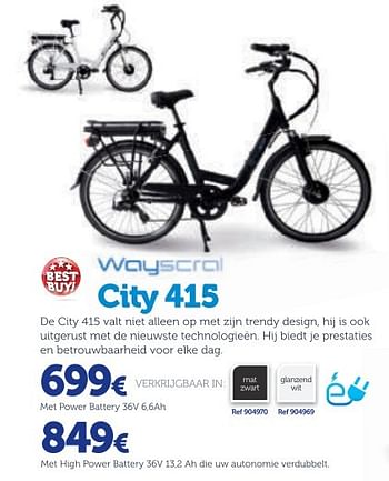 Promoties Elektrische fietsen city 415 - Wayscrall - Geldig van 07/04/2015 tot 31/03/2016 bij Auto 5