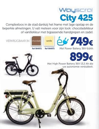 Promoties Elektrische fietsen city 425 - Wayscrall - Geldig van 07/04/2015 tot 31/03/2016 bij Auto 5