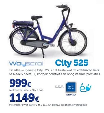 Promoties Elektrische fietsen city 525 - Wayscrall - Geldig van 07/04/2015 tot 31/03/2016 bij Auto 5