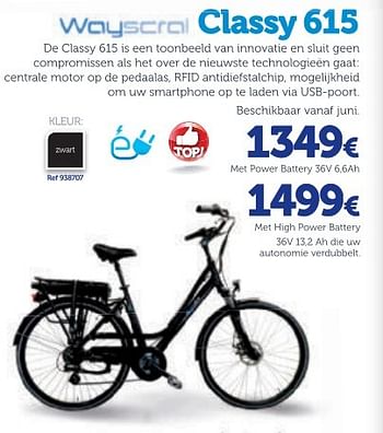 Promoties Elektrische fietsen classy 615 - Wayscrall - Geldig van 07/04/2015 tot 31/03/2016 bij Auto 5