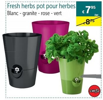 Promotions Fresh herbs pot pour herbes - Emsa - Valide de 24/04/2015 à 15/05/2015 chez Euro Shop