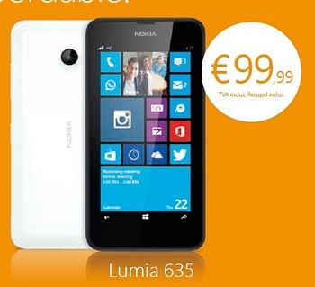 Promotions Nokia lumia 635 - Nokia - Valide de 01/04/2015 à 30/04/2015 chez Proximus