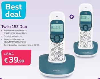 Promotions Twist 152 duo - Huismerk - Proximus - Valide de 01/04/2015 à 30/04/2015 chez Proximus