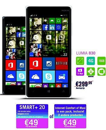Promoties Nokia lumia 830 - Nokia - Geldig van 17/04/2015 tot 31/05/2015 bij The Phone House
