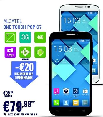 Promoties Alcatel one touch pop c7 - Alcatel - Geldig van 17/04/2015 tot 31/05/2015 bij The Phone House