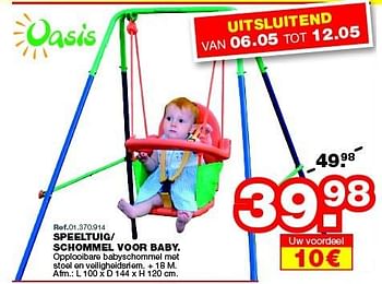 Promoties Speeltuig- schommel voor baby - Oasis Toys - Geldig van 27/04/2015 tot 24/05/2015 bij Maxi Toys