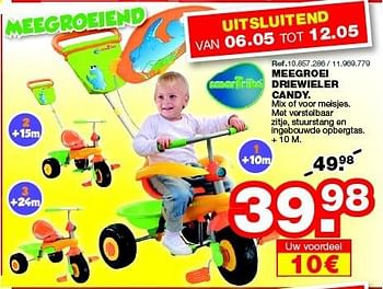 Promotions Meegroei driewieler candy - Smart-Trike - Valide de 27/04/2015 à 24/05/2015 chez Maxi Toys