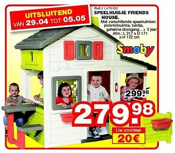 Promoties Speelhuisje friends house. - Smoby - Geldig van 27/04/2015 tot 24/05/2015 bij Maxi Toys
