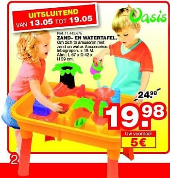 Promotions Zand- en watertafel - Oasis Toys - Valide de 27/04/2015 à 24/05/2015 chez Maxi Toys