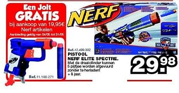 Promoties Pistool nerf elite spectre - Nerf - Geldig van 27/04/2015 tot 24/05/2015 bij Maxi Toys