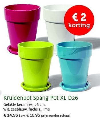 Promoties Kruidenpot spang pot xl d26 - Huismerk - Aveve - Geldig van 28/04/2015 tot 10/05/2015 bij Aveve
