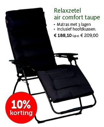 Promoties Relaxzetel air comfort taupe - Huismerk - Aveve - Geldig van 28/04/2015 tot 10/05/2015 bij Aveve