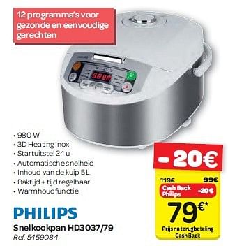 Uluru zoete smaak klauw Philips Philips snelkookpan hd3037/79 - Promotie bij Carrefour