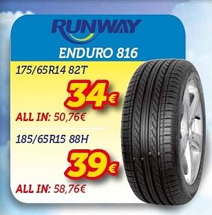 Promoties Enduro 816 175-65r14 82t - Runway - Geldig van 05/05/2015 tot 24/05/2015 bij Auto 5