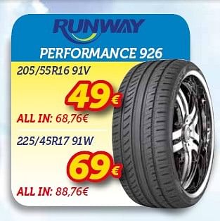Promoties Performance 926 205-55r16 91v - Runway - Geldig van 05/05/2015 tot 24/05/2015 bij Auto 5