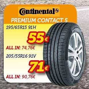 Promoties Premium contact 5 195-65r15 91h - Continental - Geldig van 05/05/2015 tot 24/05/2015 bij Auto 5