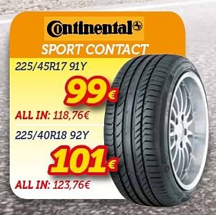 Promoties Sport contact 225-45r17 91y - Continental - Geldig van 05/05/2015 tot 24/05/2015 bij Auto 5