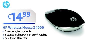 Promoties Hp wireless mouse z4000 - HP - Geldig van 01/05/2015 tot 16/05/2015 bij Connect IT