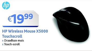 Promoties Hp wireless mouse x5000 touchscroll - HP - Geldig van 01/05/2015 tot 16/05/2015 bij Connect IT