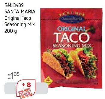 Promotions Santa maria original taco seasoning mix - Santa Maria - Valide de 01/05/2015 à 31/05/2015 chez Caddyhome