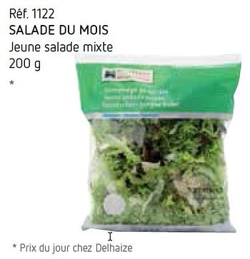 Promotions Salade du mois jeune salade mixte - Delhaize - Valide de 01/05/2015 à 31/05/2015 chez Caddyhome