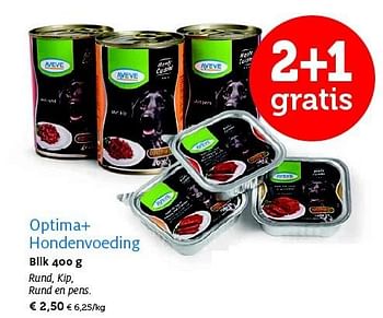 Promoties Optima+ hondenvoeding - Huismerk - Aveve - Geldig van 26/05/2015 tot 07/06/2015 bij Aveve