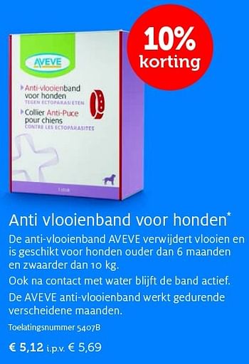 Promoties Anti vlooienband voor honden - Huismerk - Aveve - Geldig van 26/05/2015 tot 07/06/2015 bij Aveve