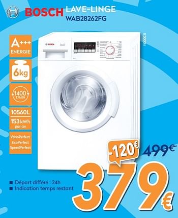 Promotions Bosch lave-linge wab28262fg - Bosch - Valide de 26/05/2015 à 28/06/2015 chez Krefel