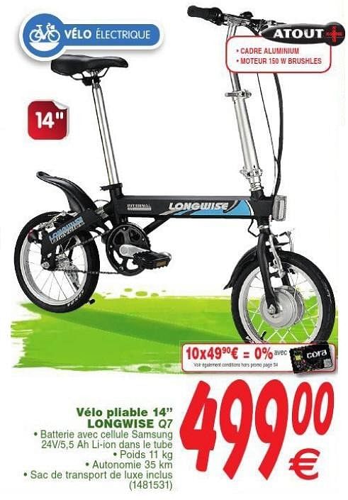 Vélo discount pliable cora